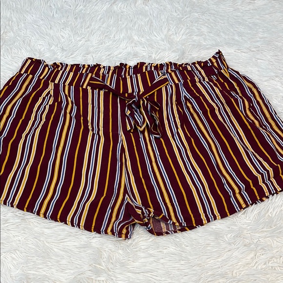 Ambiance Pants - Ambiance High Waist Red and Yellow Shorts WOMENS SIZE 2X